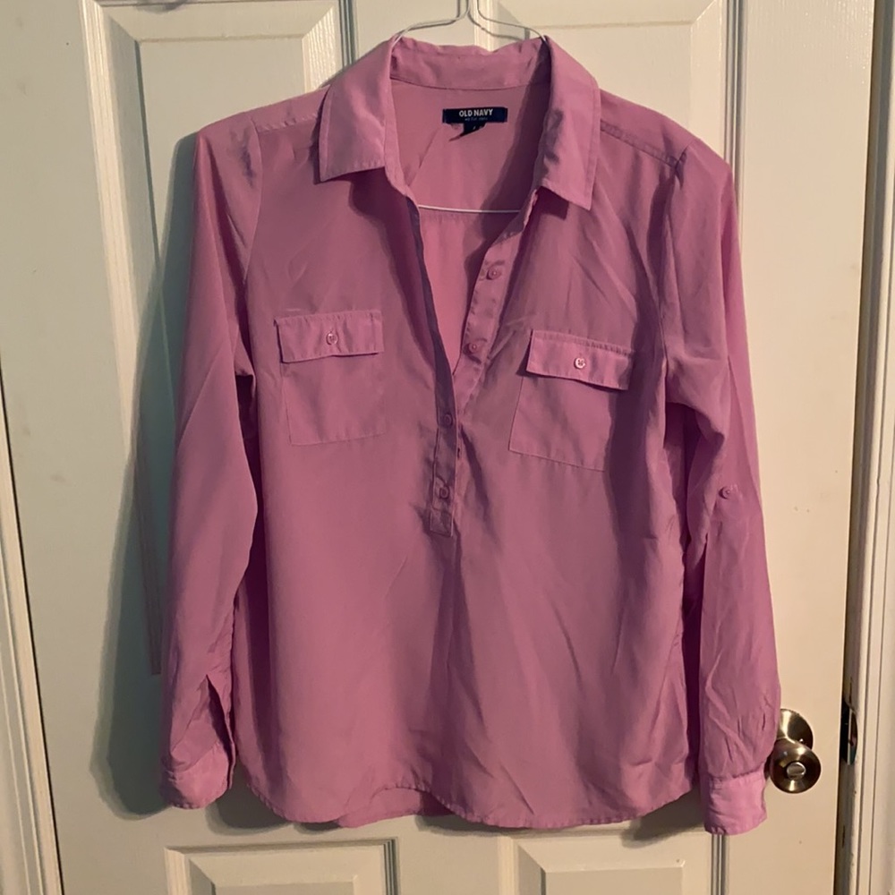 3/4 Button Up Oversized Blouse